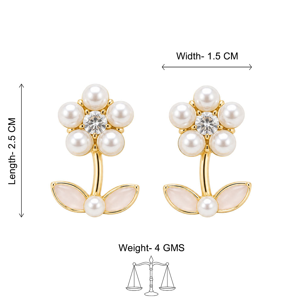Pearl Petal Drop Earrings