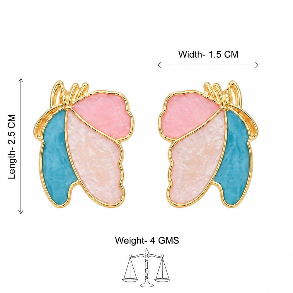 Pastel Petal Wing Stud Earrings