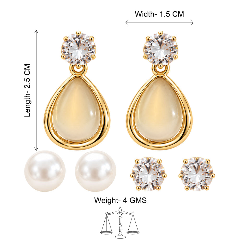 Golden Teardrop Glow Earrings