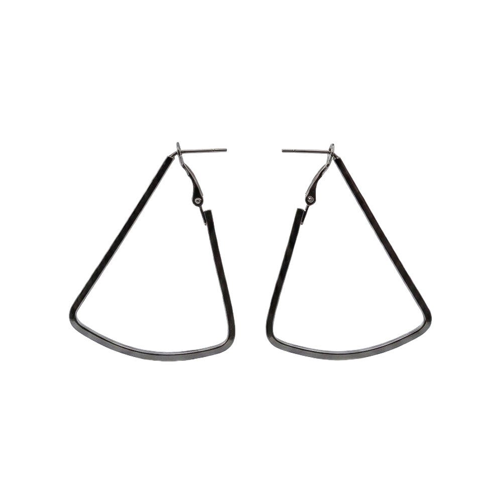 Western Style Triangular Metallic Loop Earrings