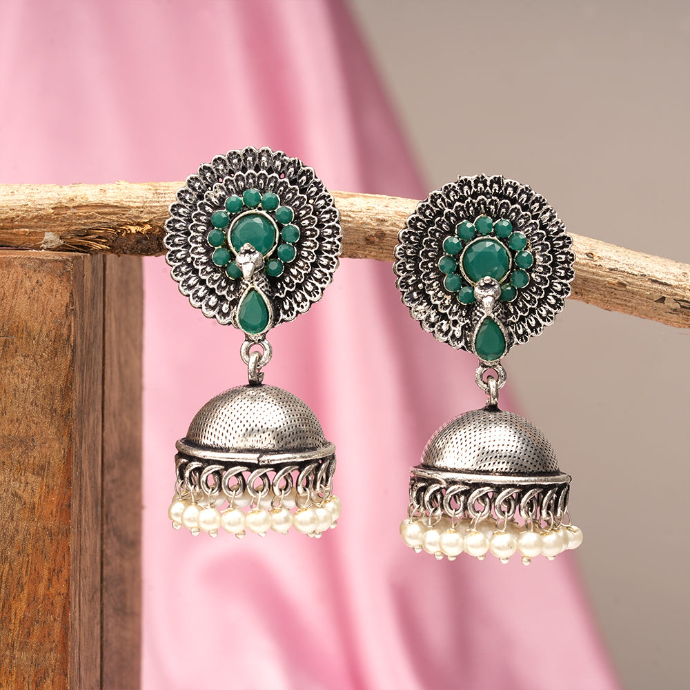 Evergreen jhumka earrings (Green)