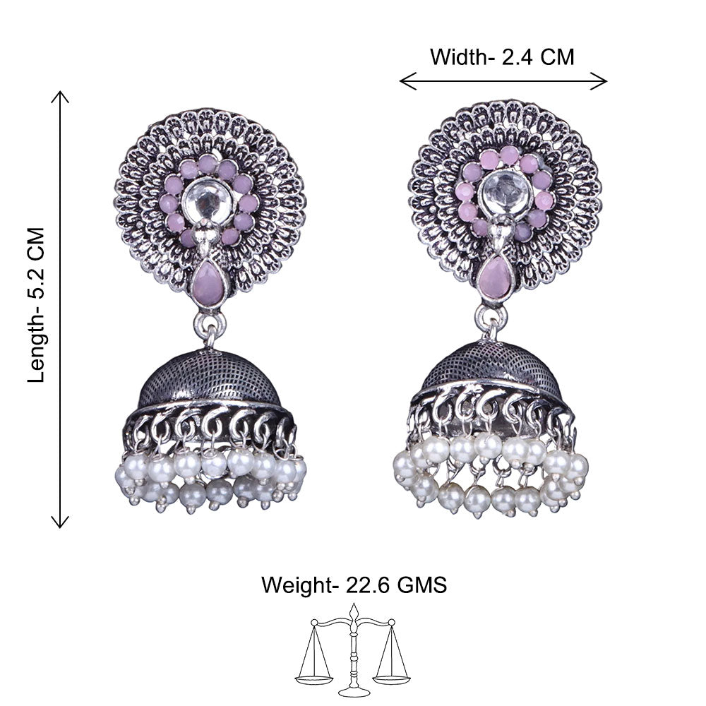 StylishKudi Oxidised Silver Earrings&Chandbali Earrings ComboSet for Women&girl