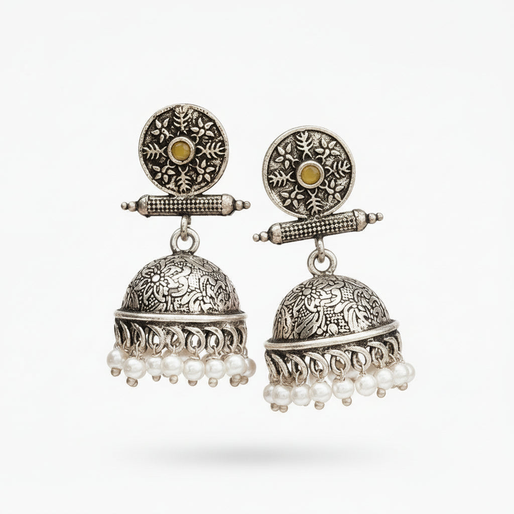 StylishKudi Oxidised Silver Jhumki Earring ComboSet for Women&girl