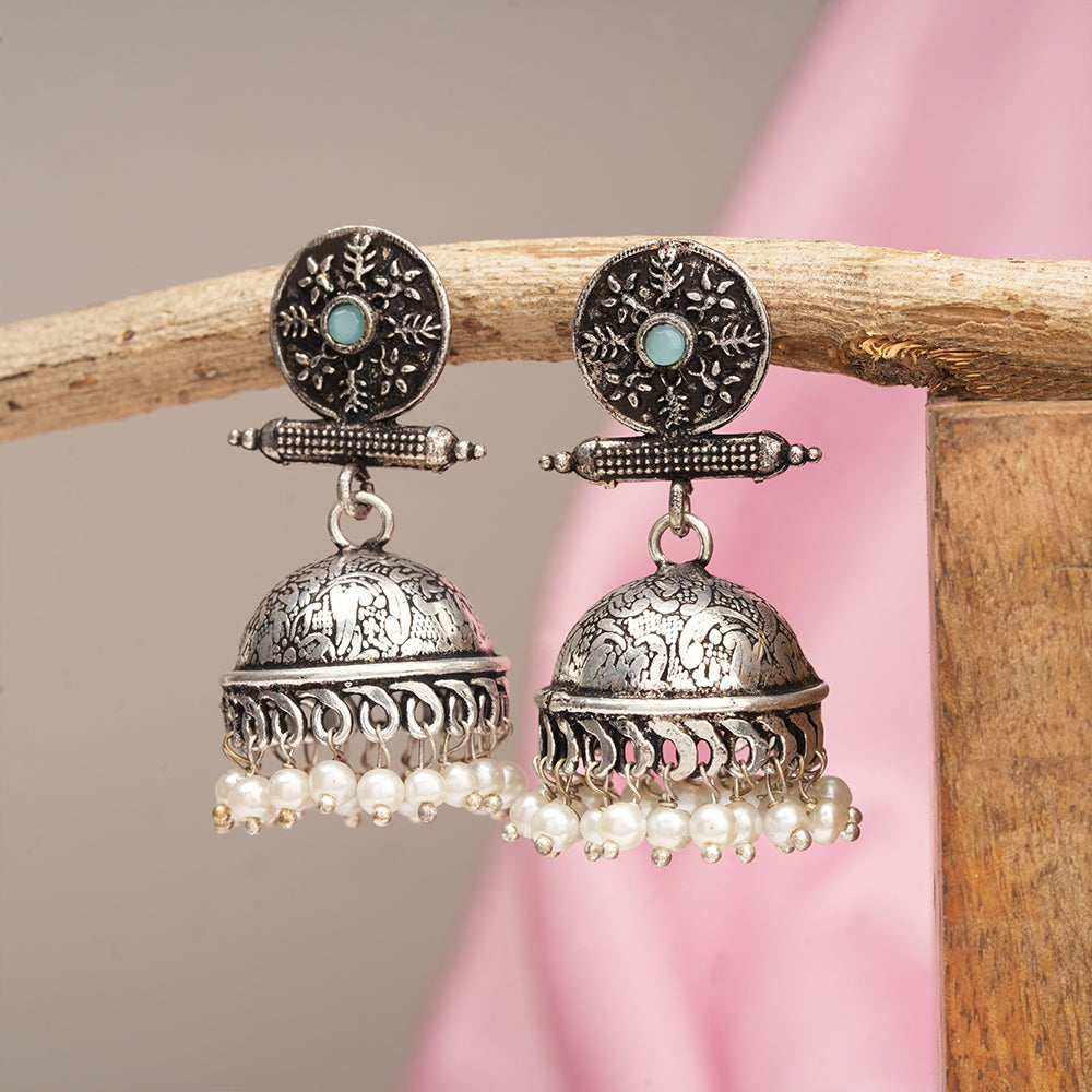 Charmbell jhumka earrings (Mint)