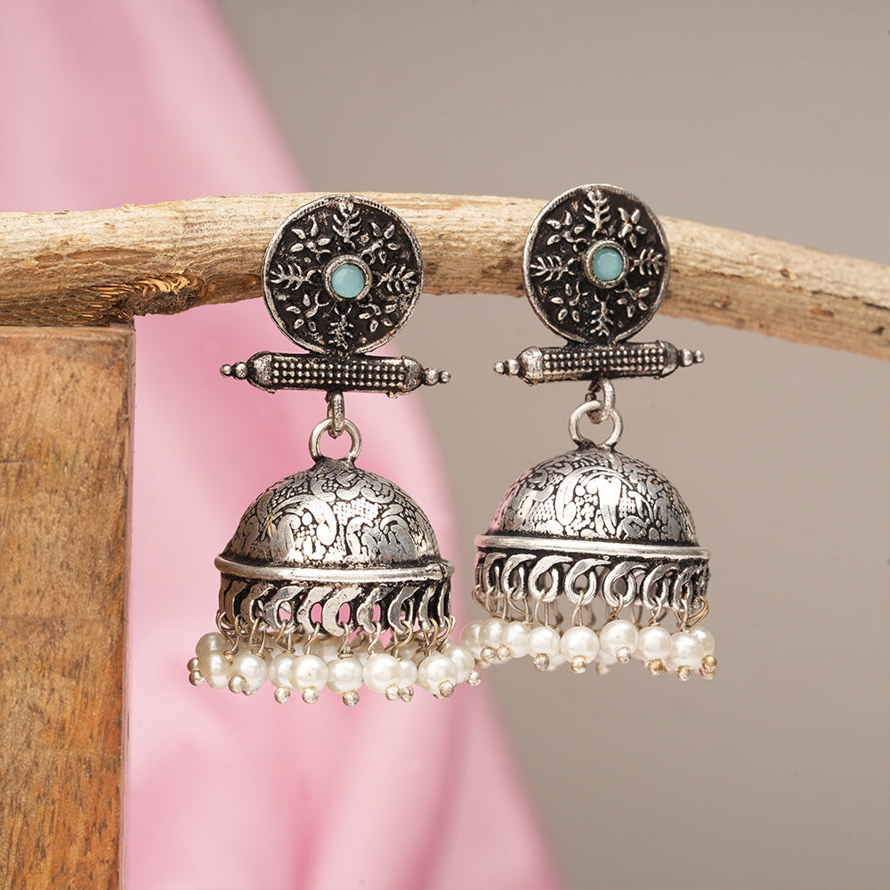 Charmbell jhumka earrings (Mint)