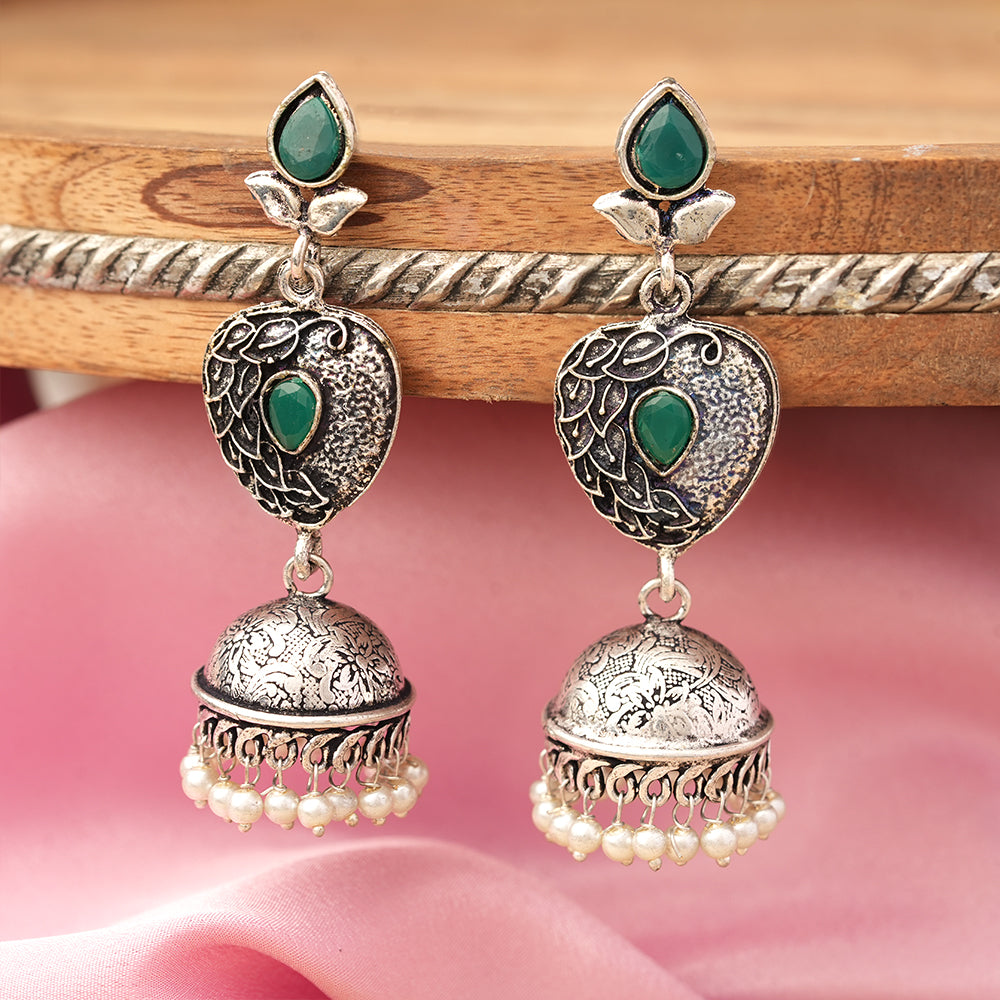 Bling & Swing Jhumka Earring (Green)