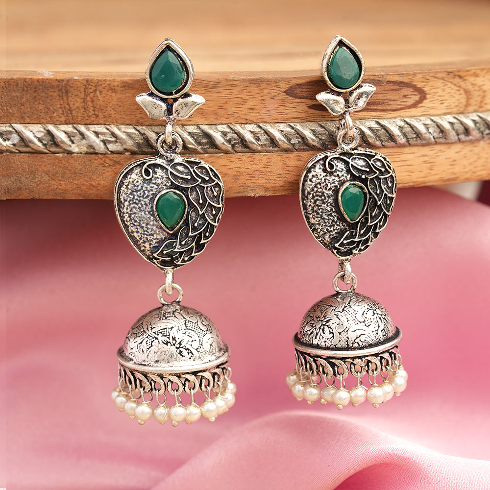 Bling & Swing Jhumka Earring (Green)