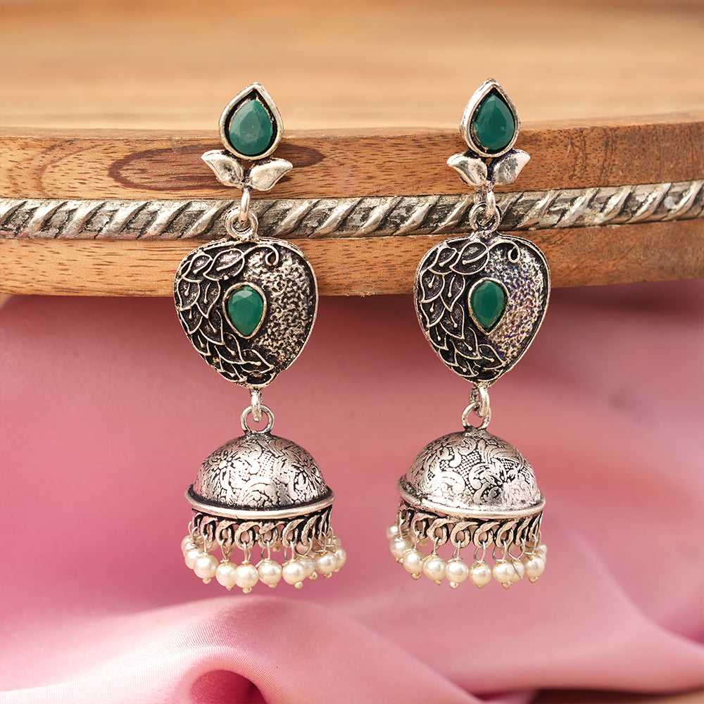 Bling & Swing Jhumka Earring (Green)