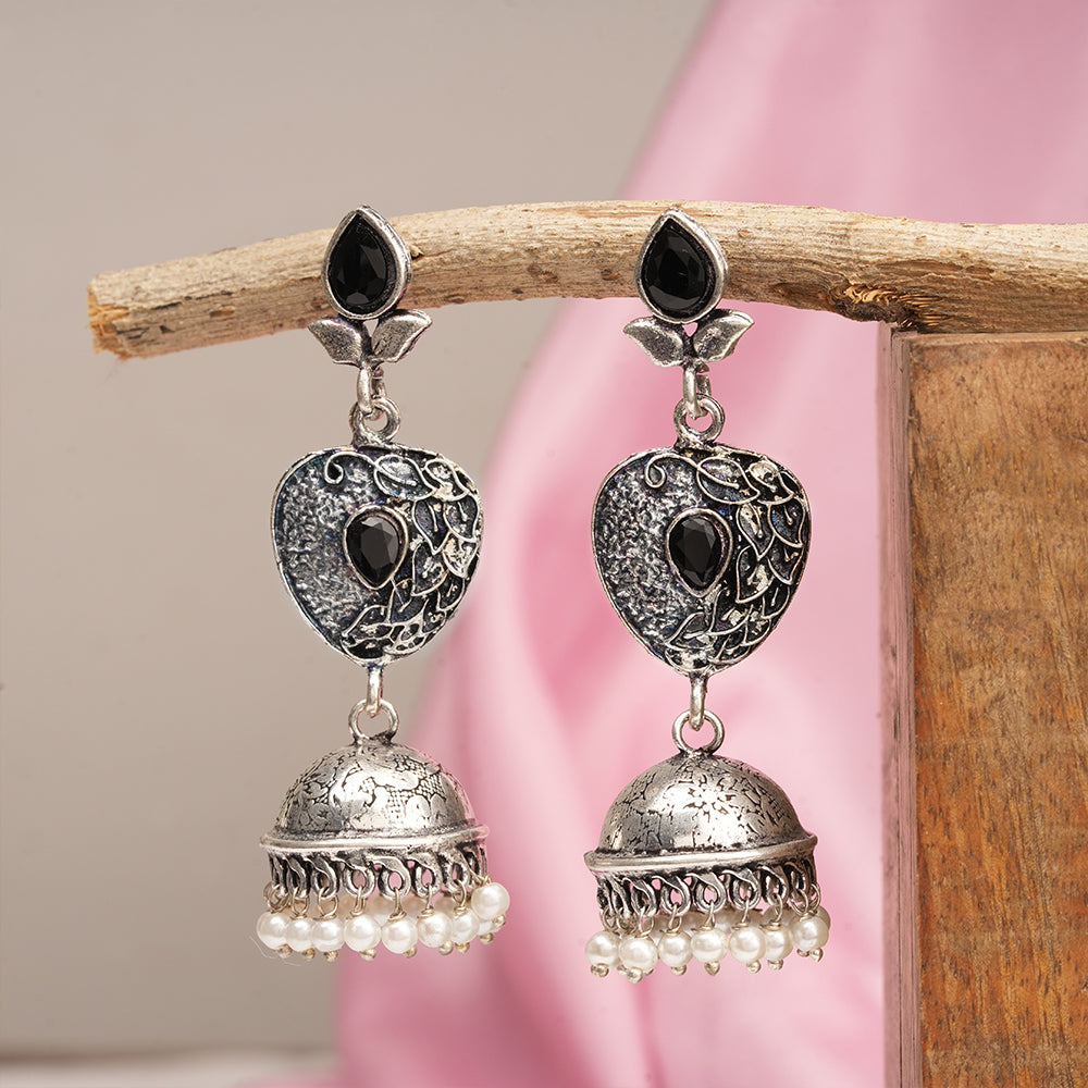 Bling & Swing Jhumka Earring (Black)