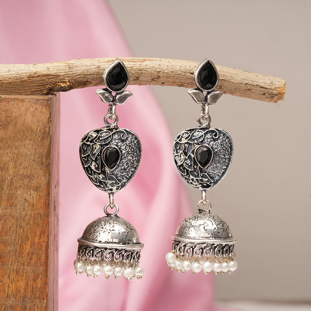 Bling & Swing Jhumka Earring (Black)