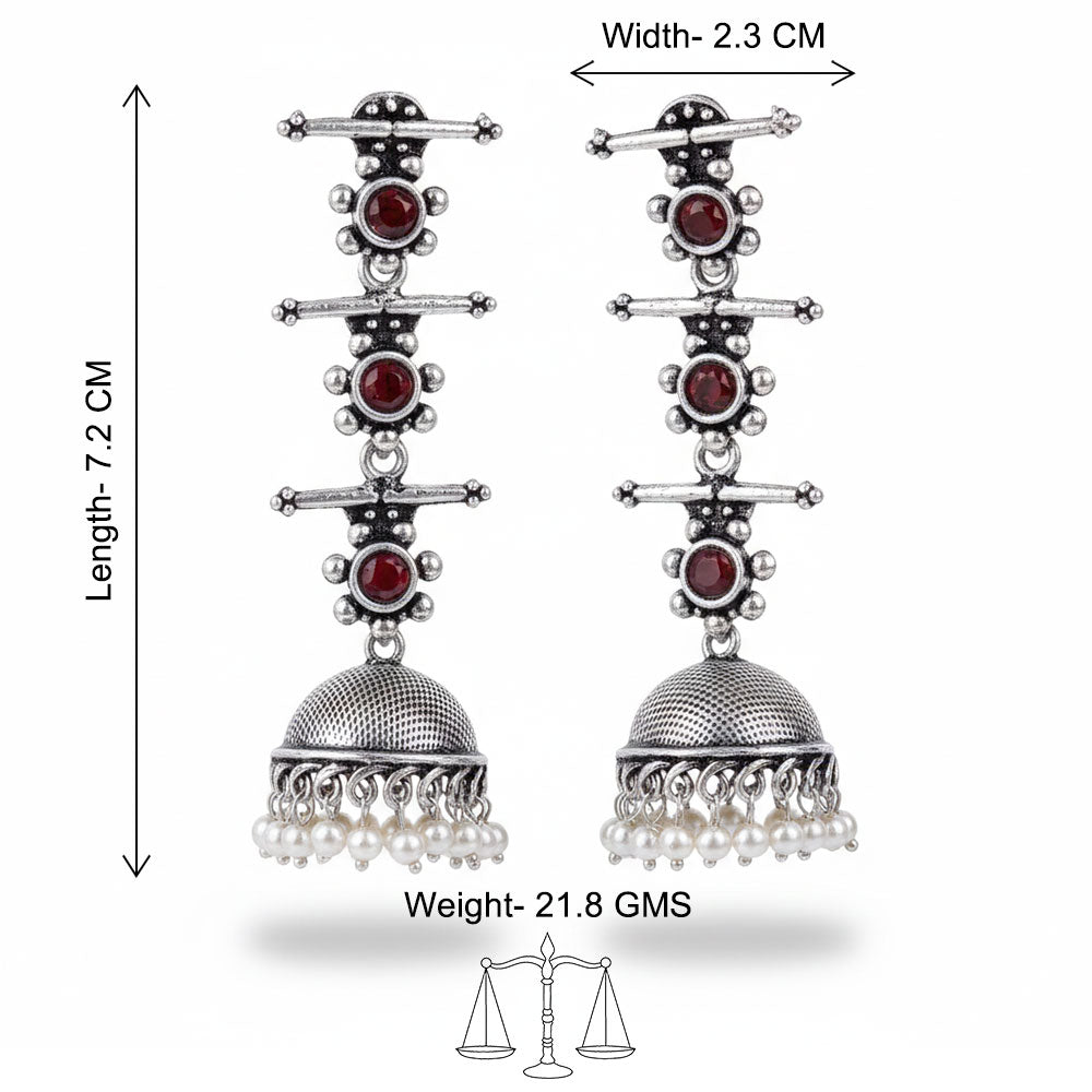 StylishKudi Oxidised Silver Earrings&Chandbali Earrings ComboSet for Women&girl