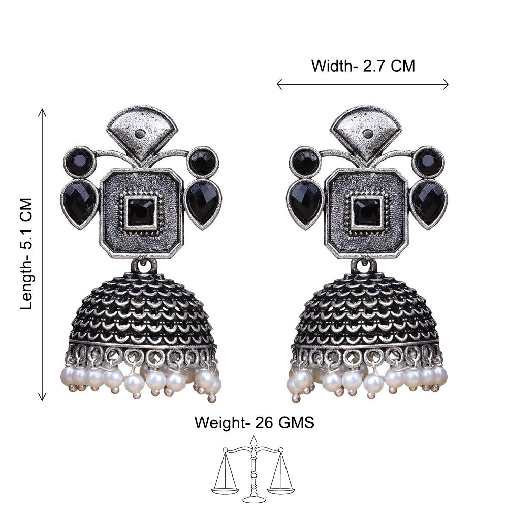 Gorgeous Geometry jhumka earring (Black)