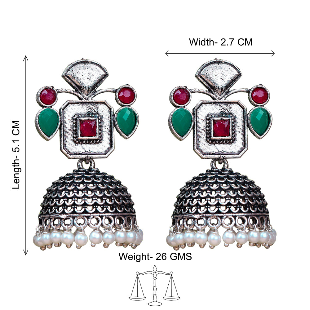 Gorgeous Geometry jhumka earring (Multicolored)