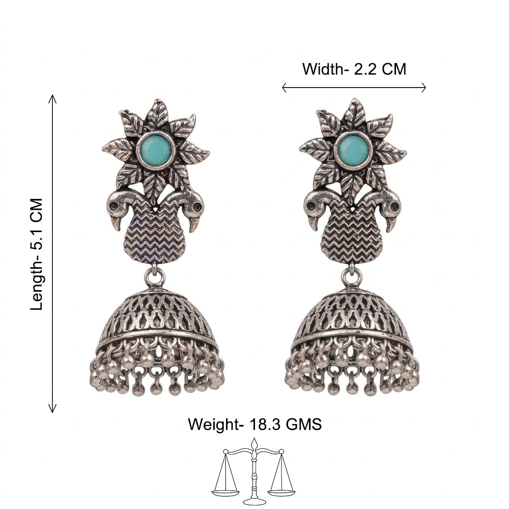 Fearless feathers jhumki earrings (Mint)