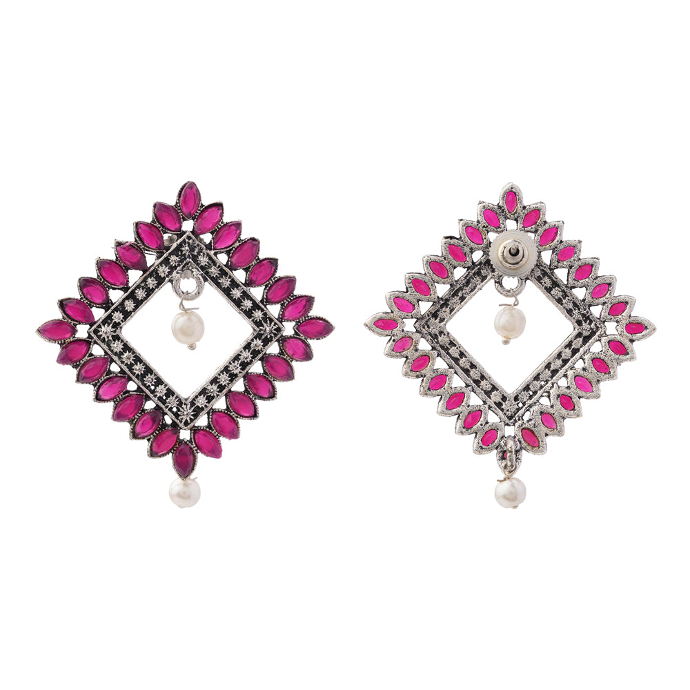 Sass Stone stud earrings (Red)