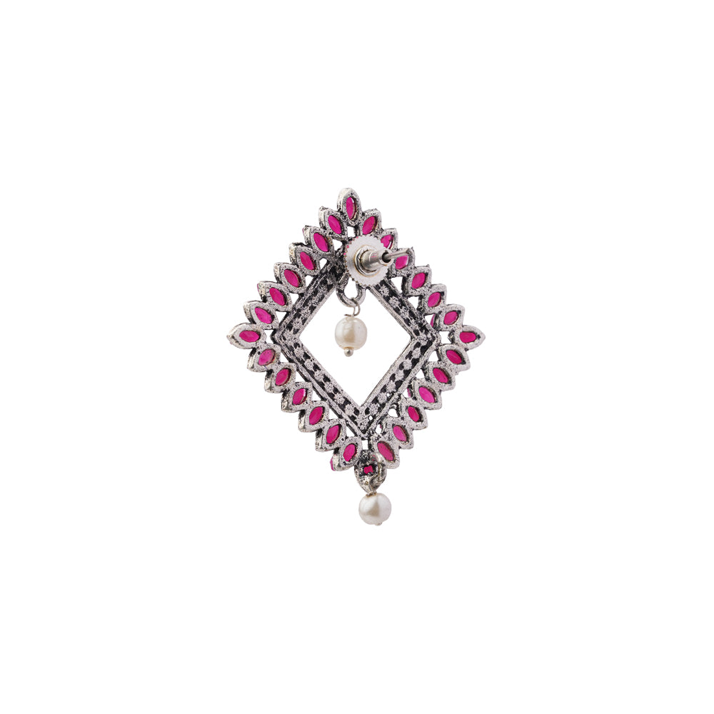Sass Stone stud earrings (Red)