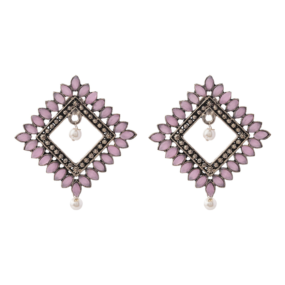 Sass Stone stud earrings (Baby Pink)