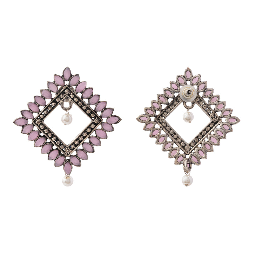 Sass Stone stud earrings (Baby Pink)