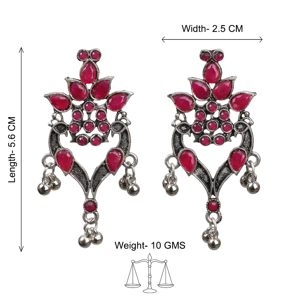 Tint and Twinkle danglers earrings (Red)