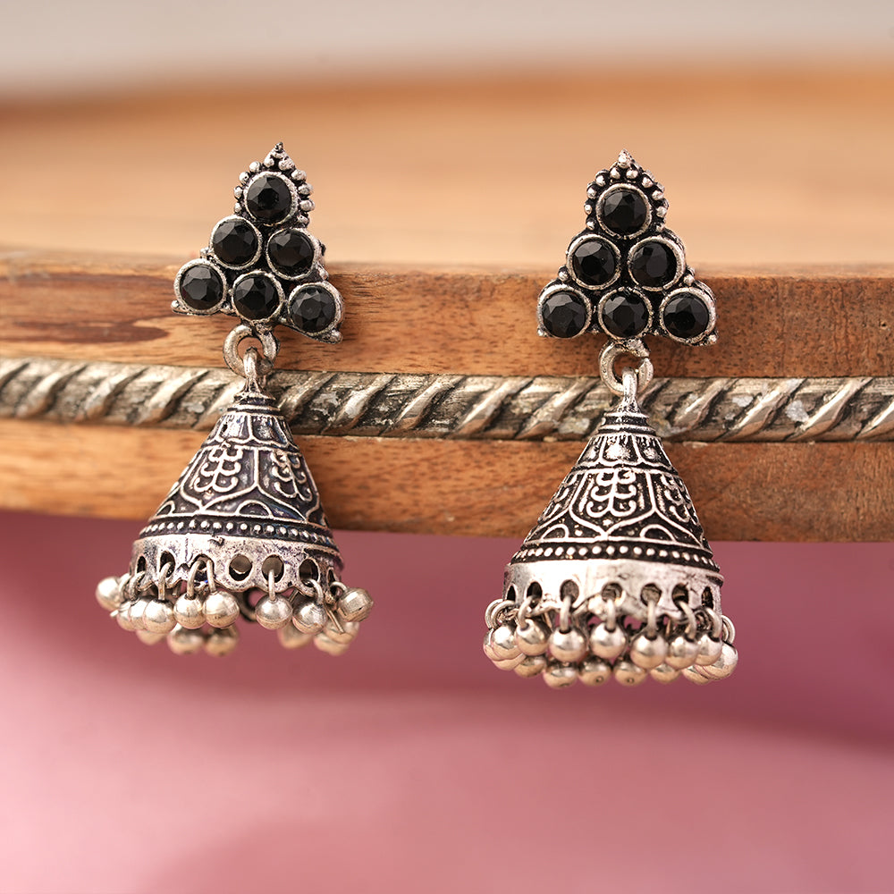 I-conical hanging Jhumki earrings (Black)