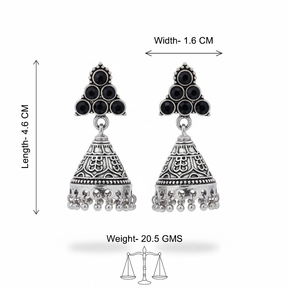 I-conical hanging Jhumki earrings (Black)