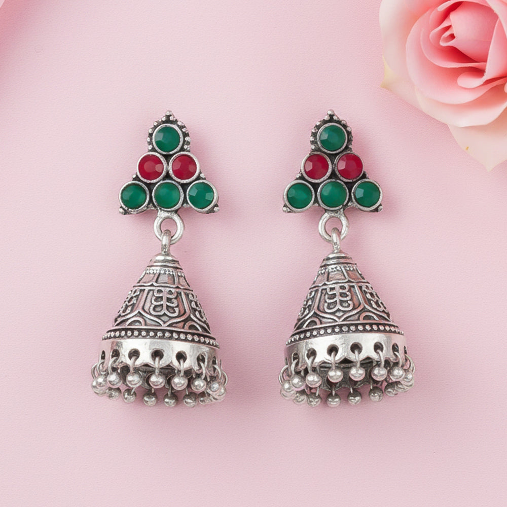 I-conical hanging Jhumki earrings (Multicolored)