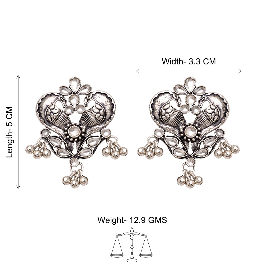 Bulbul Bling Party Studds earrings (White)