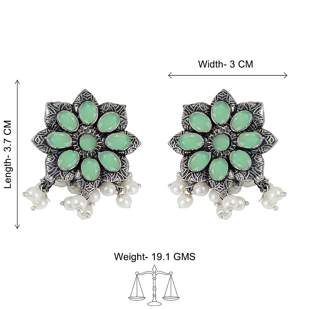 Jugni vibrant stud earrings (Pista)