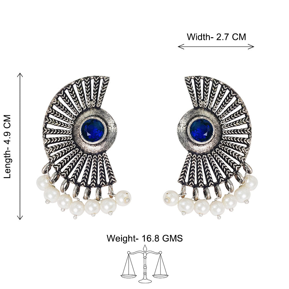 StylishKudi Oxidised Silver Jhumka & Stud Earrings ComboSet for Women&girl