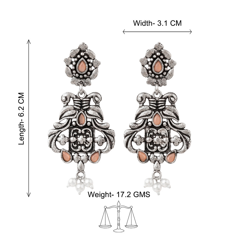 Feathered Grace dangler earrings (Light Orange)