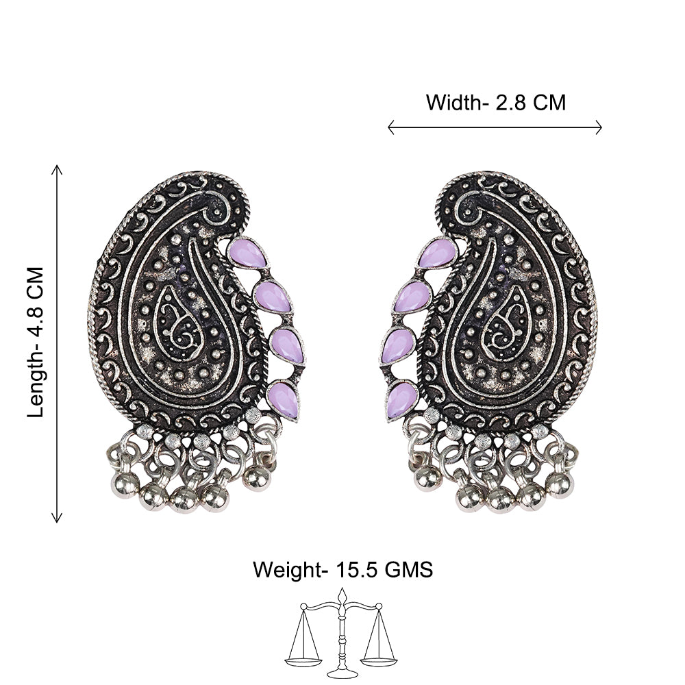 Curve and bloom stud earring (Baby Pink)