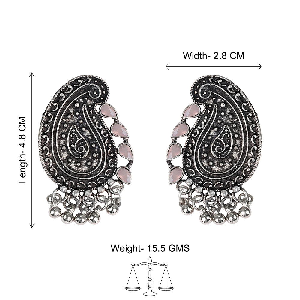 Curve and bloom stud earring (Light Orange)