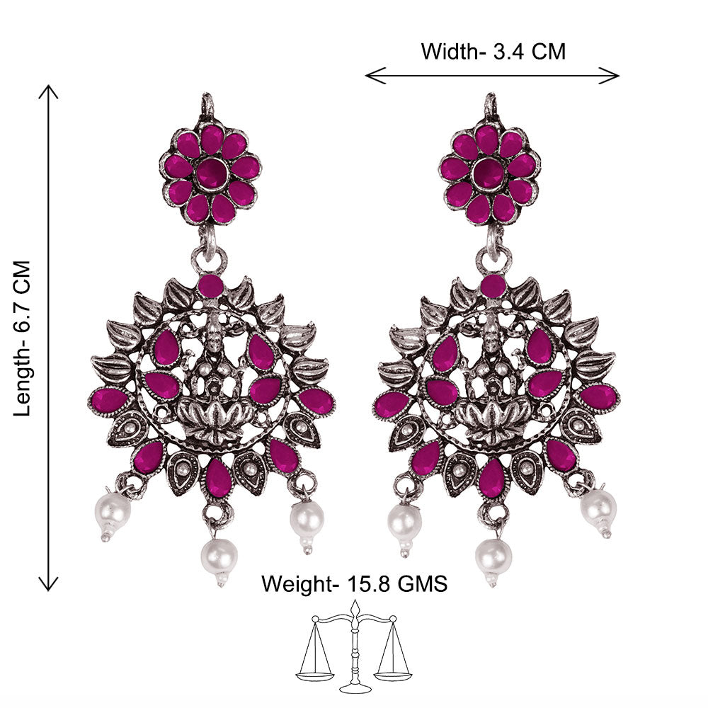 Dhan Laxmi dangler earring (Red)