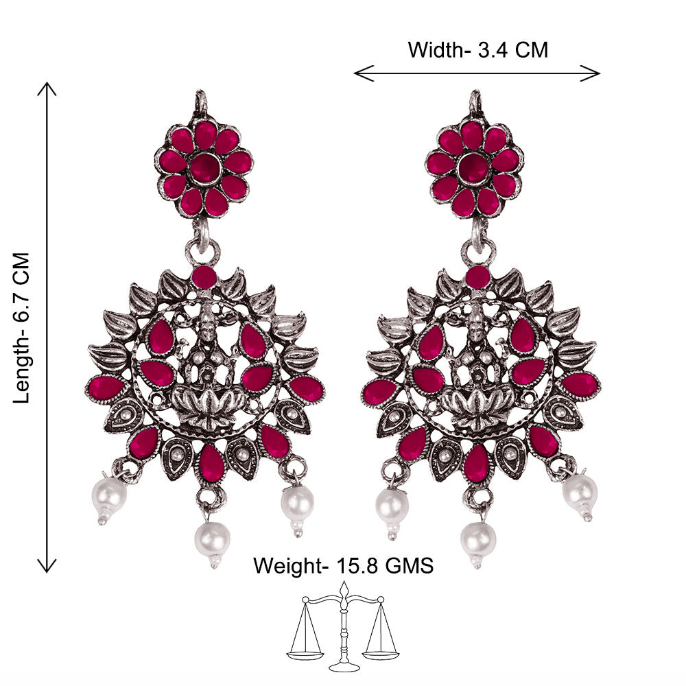 Dhan Laxmi dangler earring (Red)