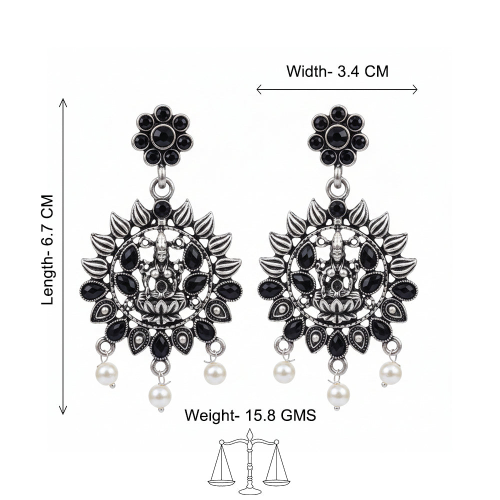 Dhan Laxmi dangler earring (Black)