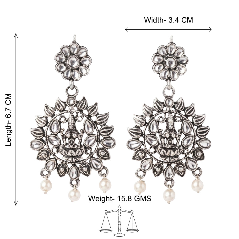 Dhan Laxmi dangler earring (White)