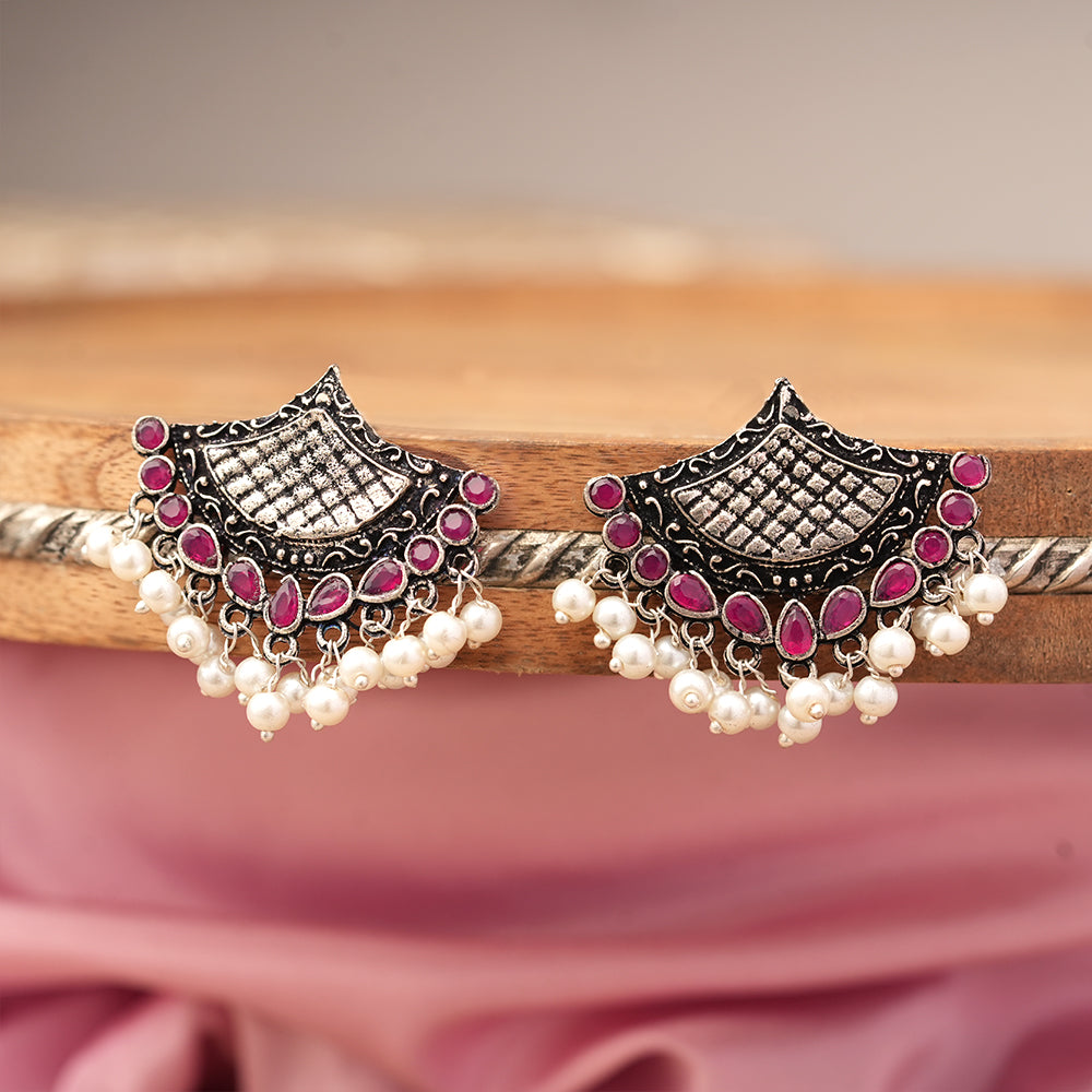 Royal Potli stud earrings (Red)