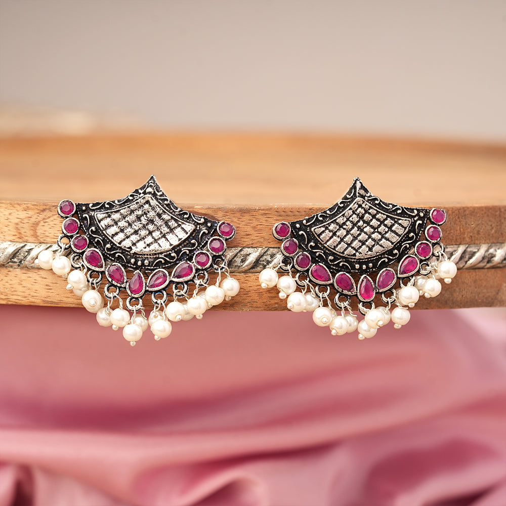 Royal Potli stud earrings (Red)