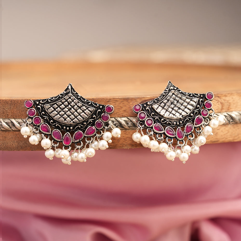 Royal Potli stud earrings (Red)