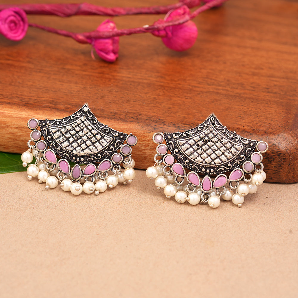 Royal Potli stud earrings (Baby Pink)