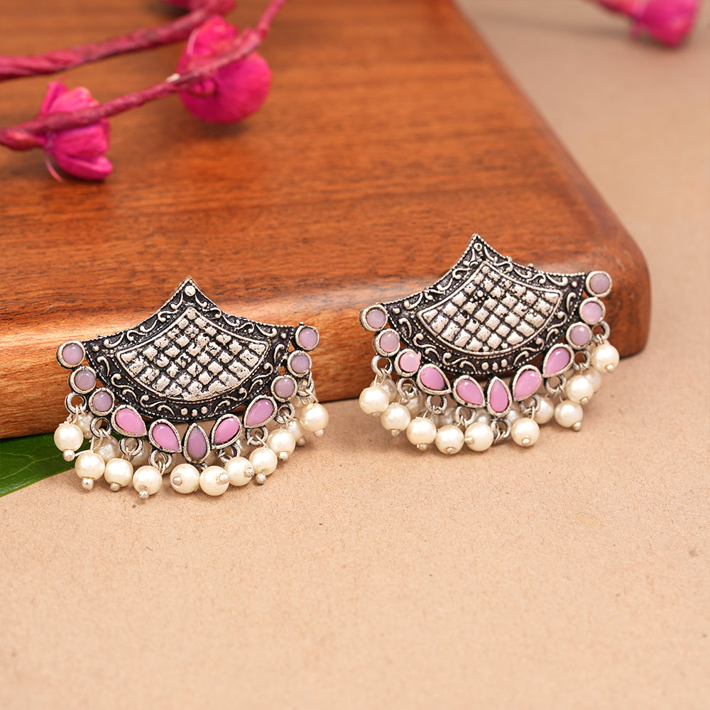 Royal Potli stud earrings (Baby Pink)