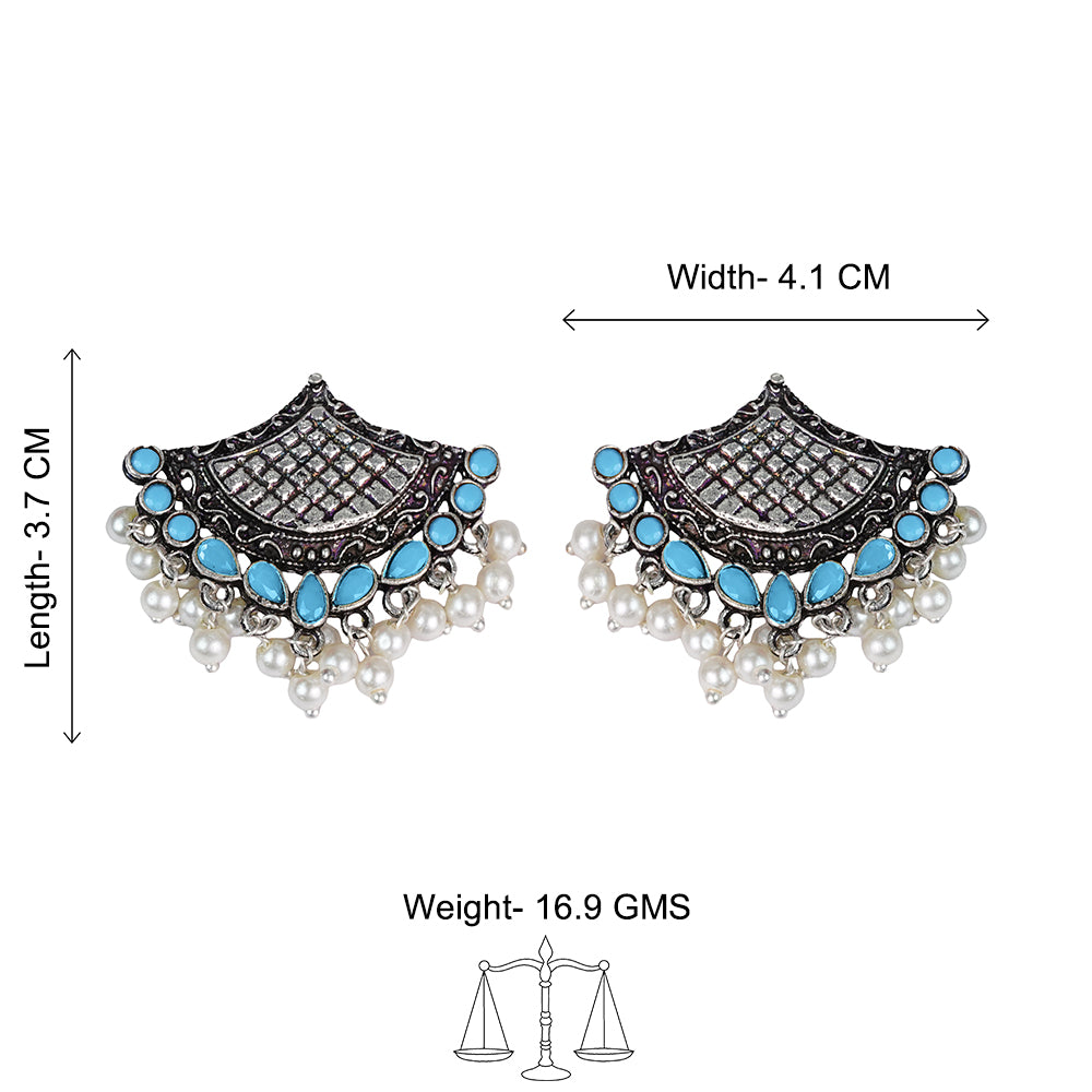 Royal Potli stud earrings (Sky Blue)
