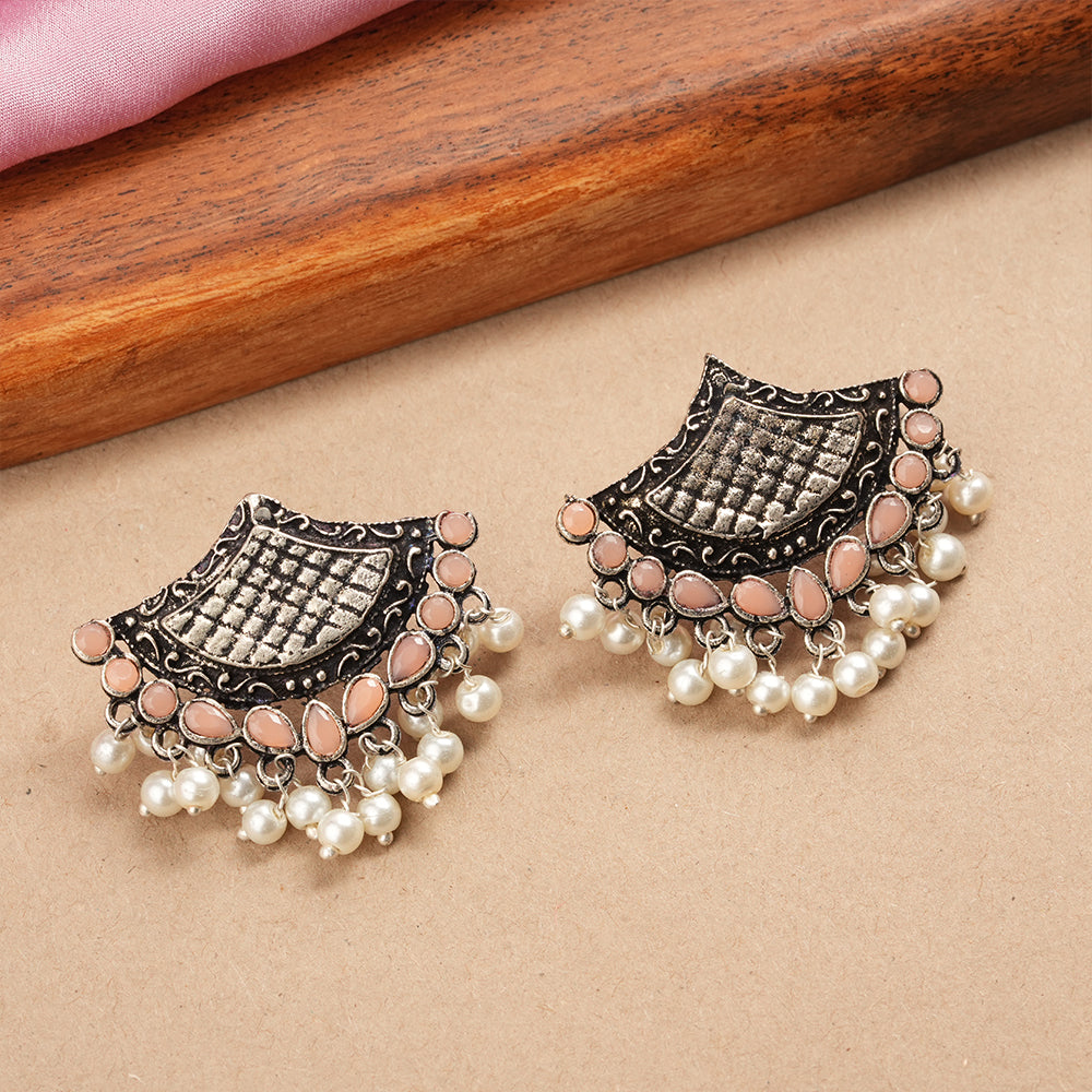 Royal Potli stud earrings (Light Orange)