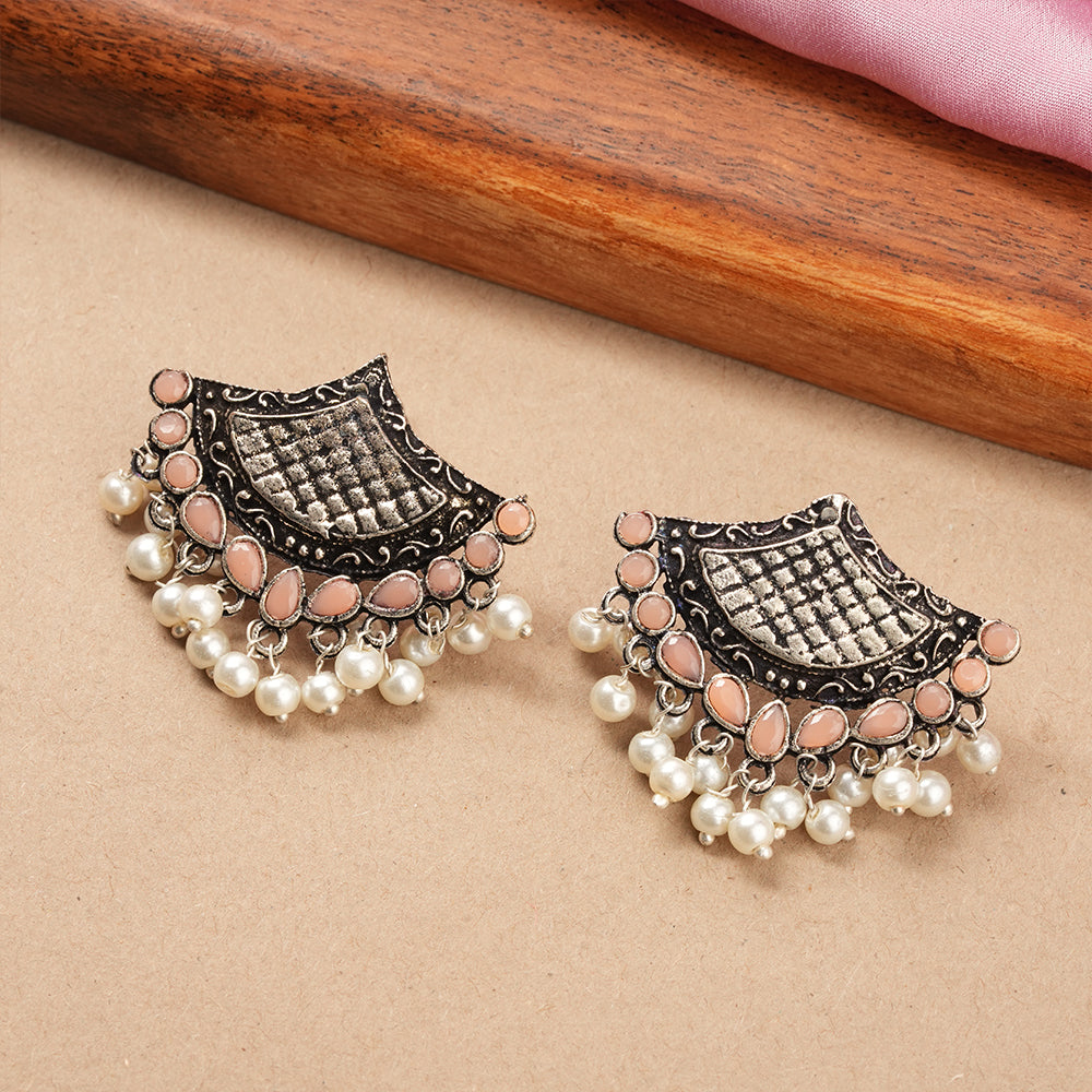 Royal Potli stud earrings (Light Orange)