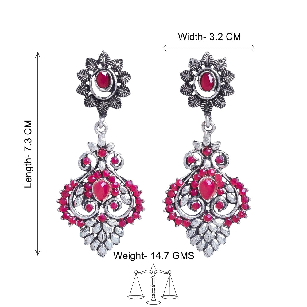 Heritage Paisley Dangler earrings (Red)
