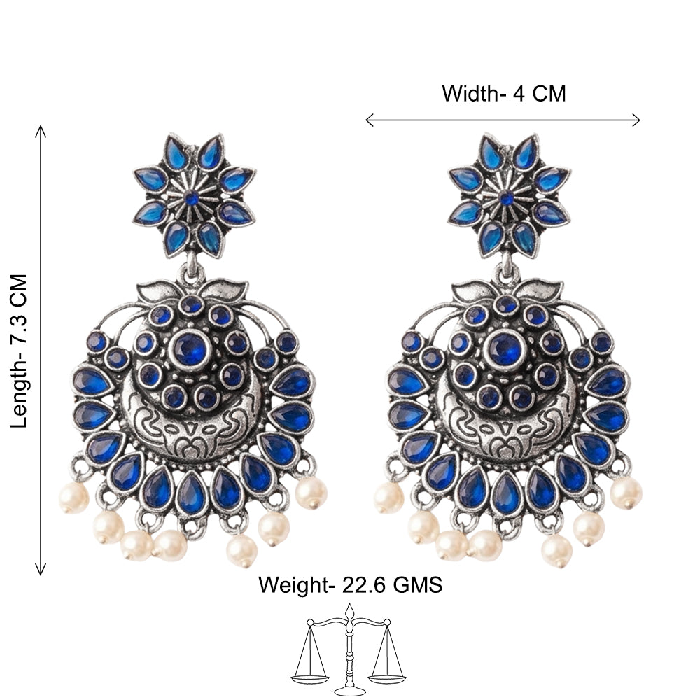 Little Petal dangler earrings (Blue)