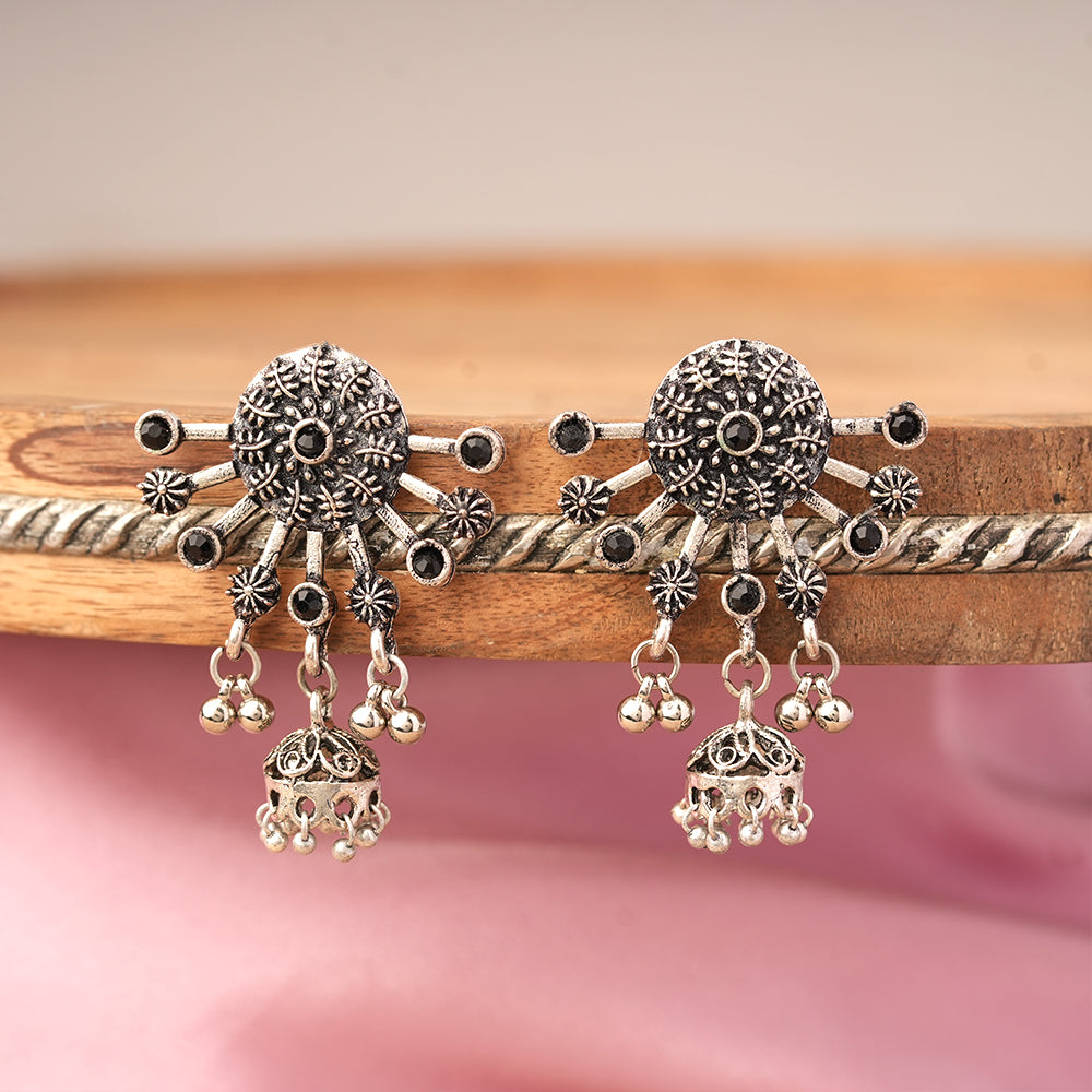Slays and rays jhumki earrings (Black)