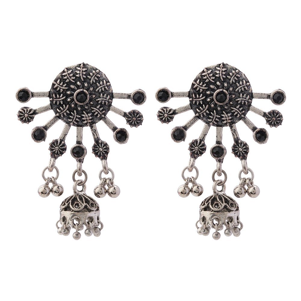 Slays and rays jhumki earrings (Black)
