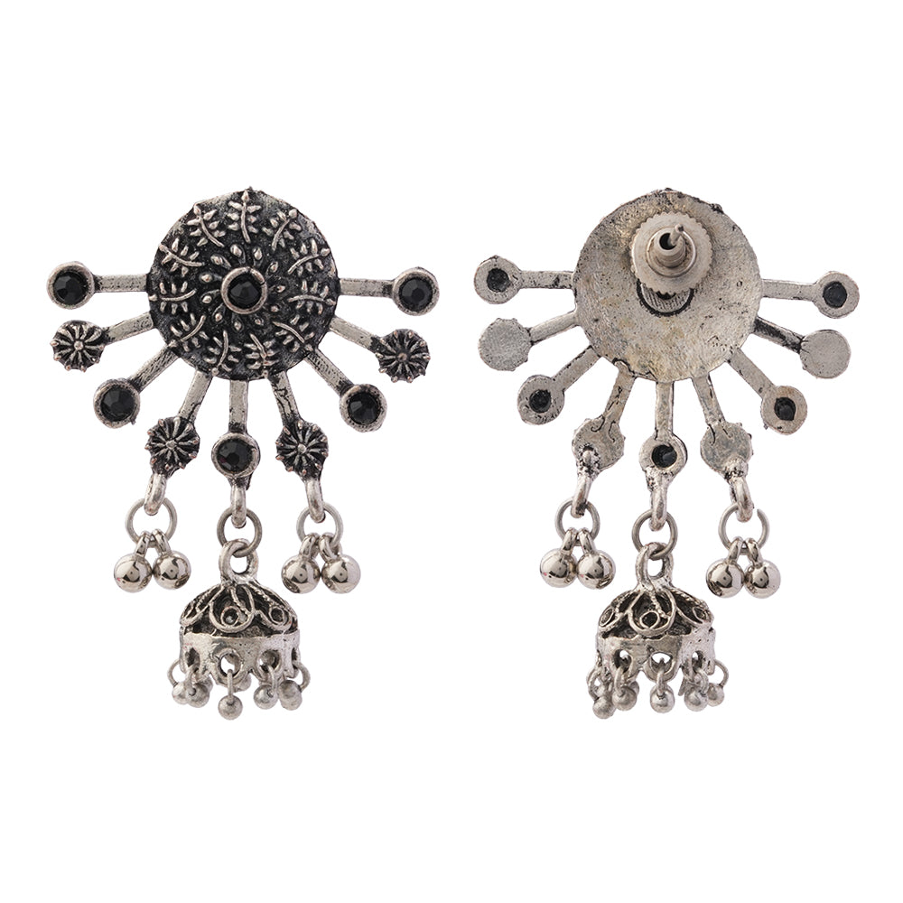 Slays and rays jhumki earrings (Black)