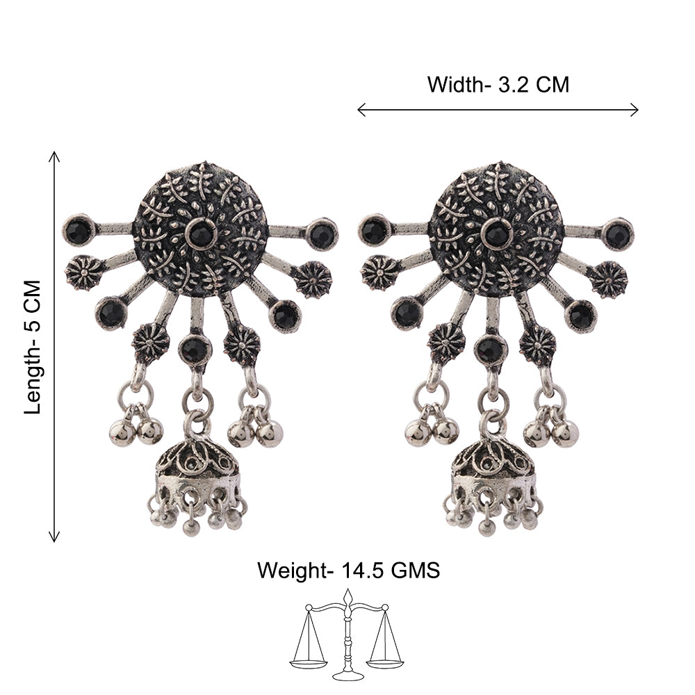 Slays and rays jhumki earrings (Black)